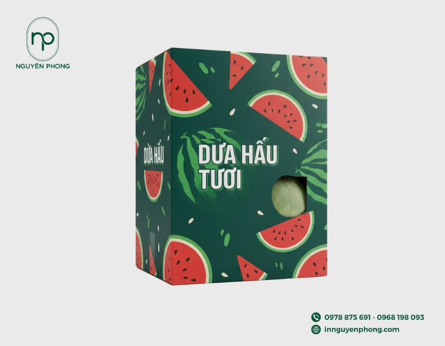 In thùng carton đựng dưa hấu